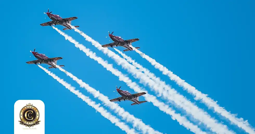 Aerobatic display at the Farnborough International Airshow