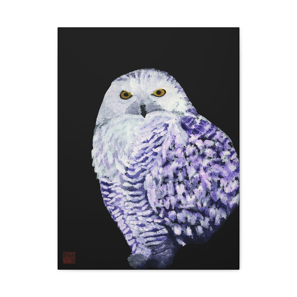 Thumbnail: Purple Snow Owl | Stretched Matte Canvas