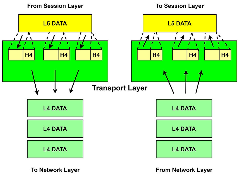 Transmission of Complete and Original Data from the Transport Layer