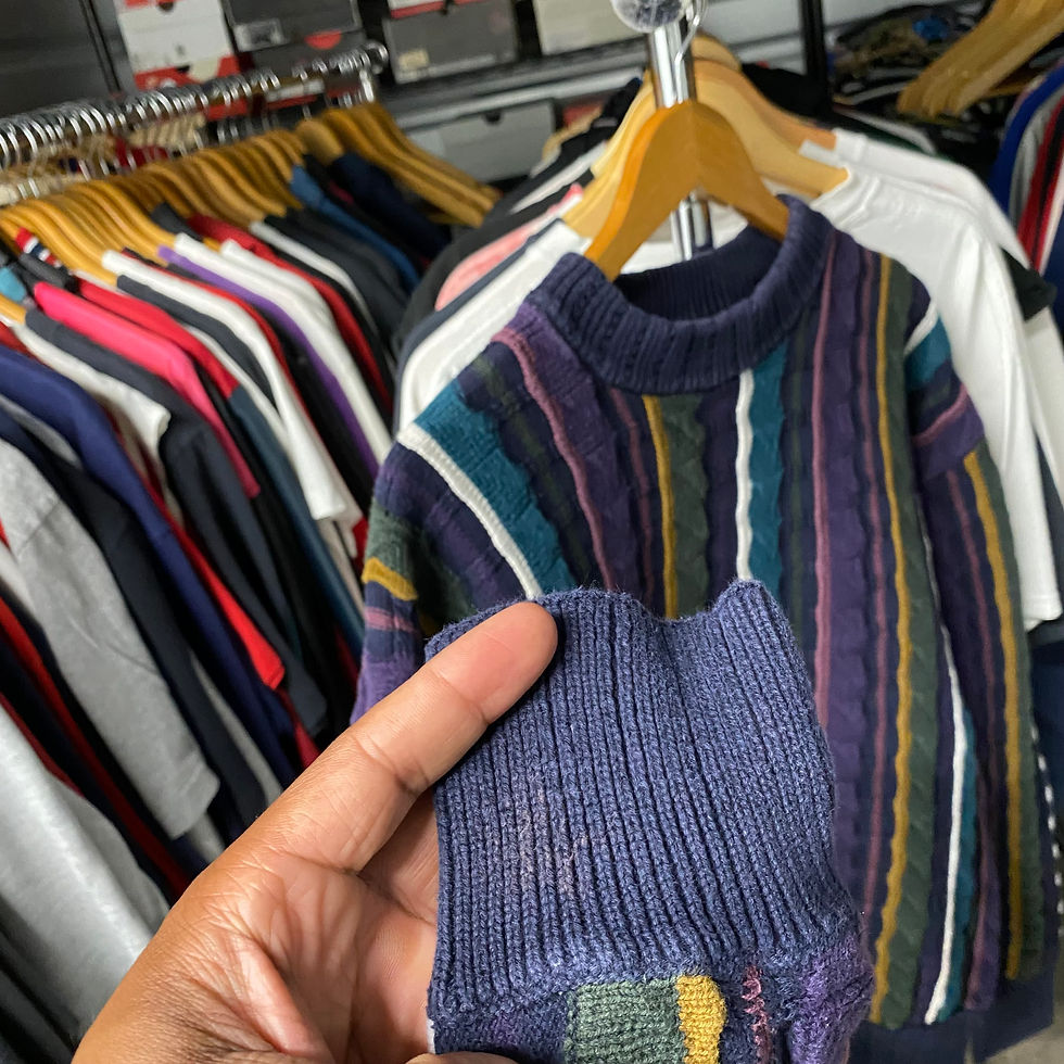 Thumbnail: VINTAGE STRUCTURE 3D KNIT STRIPED SWEATER