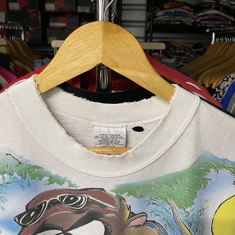 Thumbnail: VINTAGE 1996 LOONEY TUNES TAZ FISHING ALL OVER PRINT TEE
