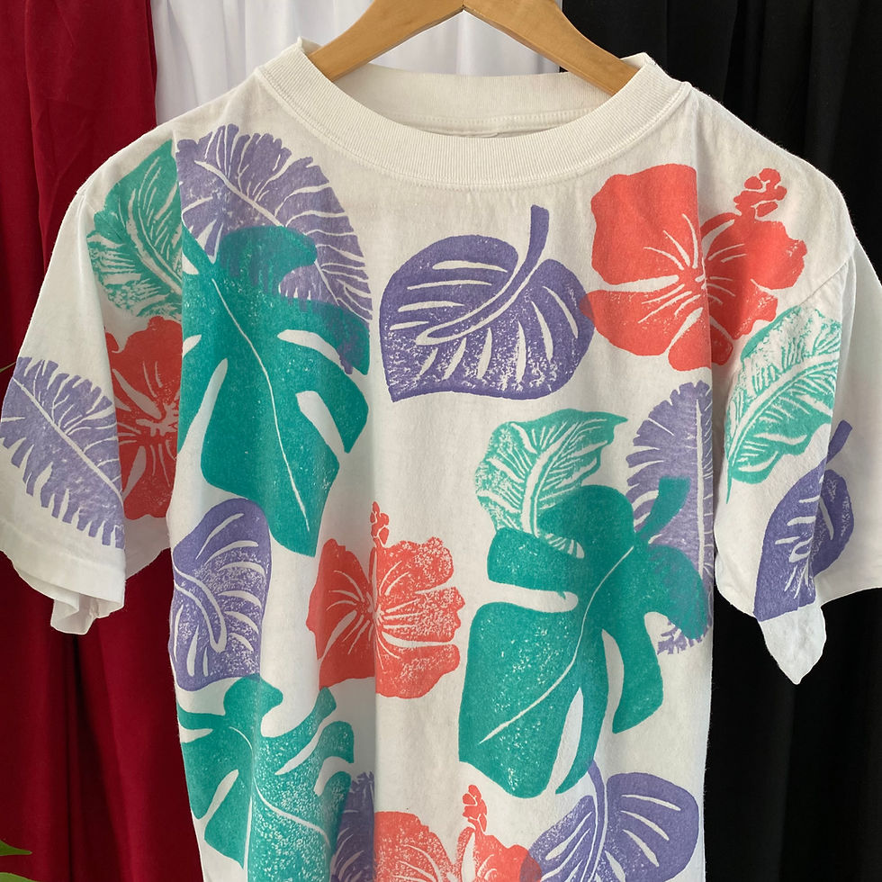 Thumbnail: VINTAGE TROPICAL LEAVES ALL OVER PRINT TEE