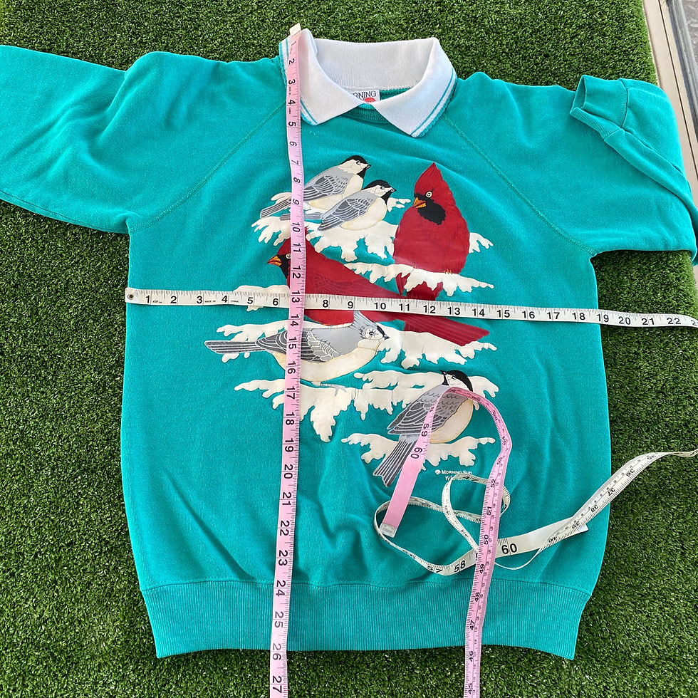 Thumbnail: VINTAGE RED ROBIN BIRD COLLARED GRANNY SWEATSHIRT