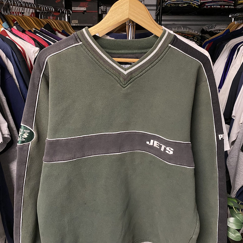 Thumbnail: VINTAGE PUMA NEW YORK JETS STRIPED SWEATSHIRT