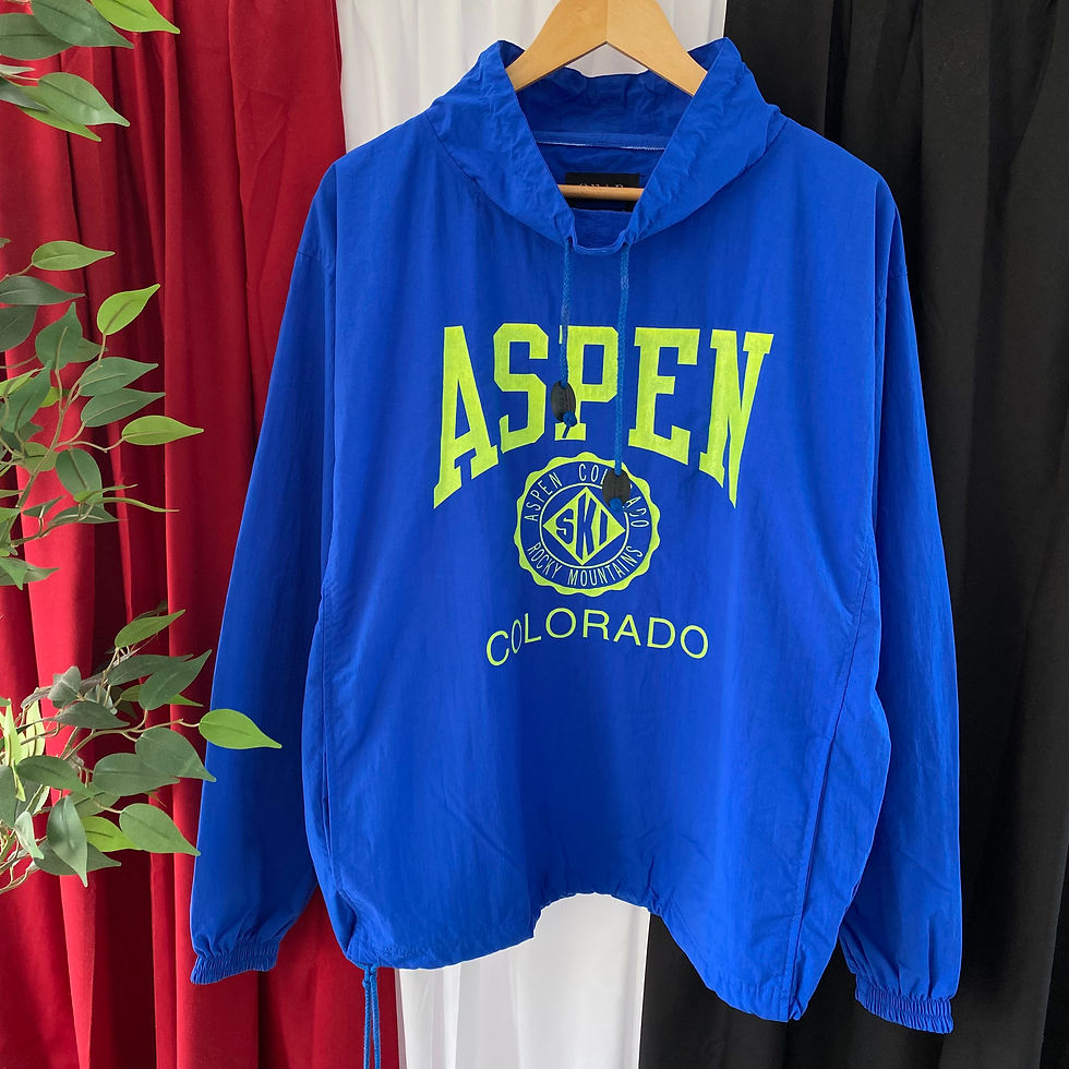 VINTAGE ASPEN COLORADO ROCKY MOUNTAINS WINDBREAKER PULLOVER