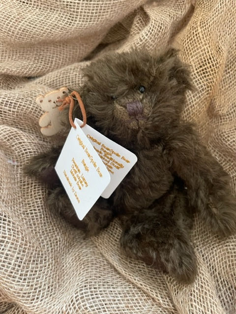 Thumbnail: Bungle Small Chocolate Brown Mohair Bear