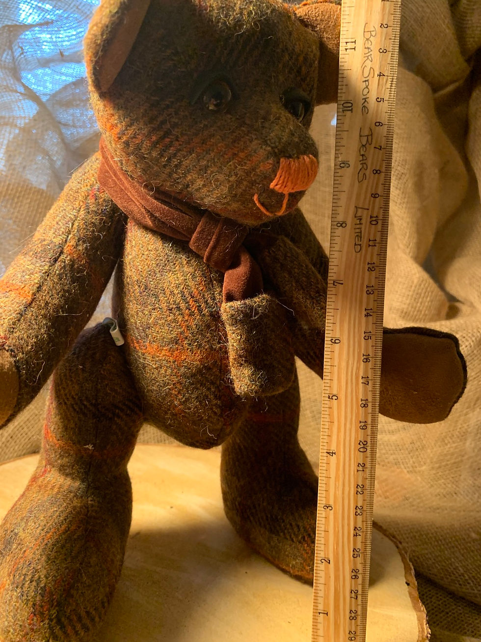 Thumbnail: Dark brown Harris tweed bear