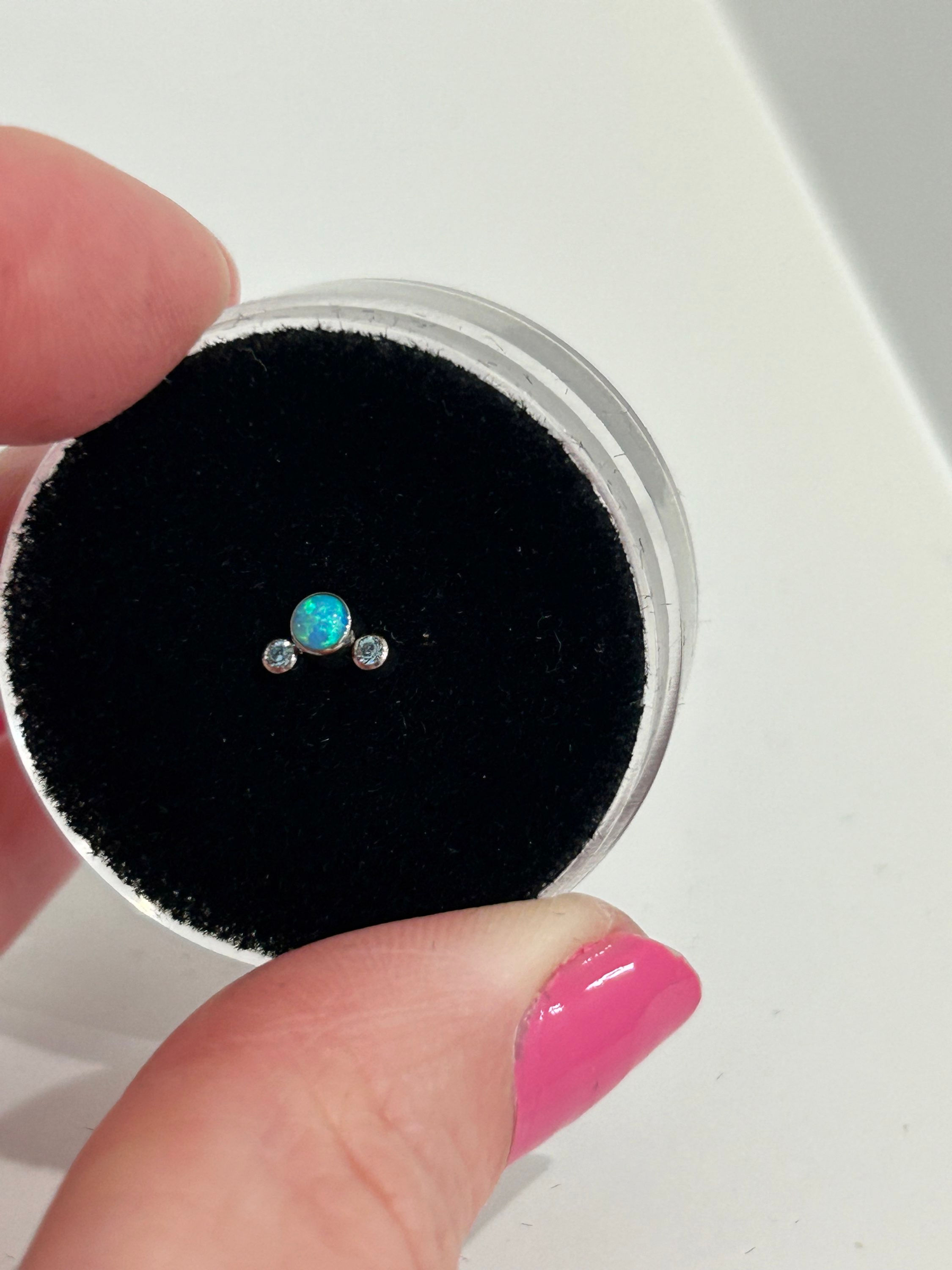 Titanium Internal Thread crescent attachment with Opal