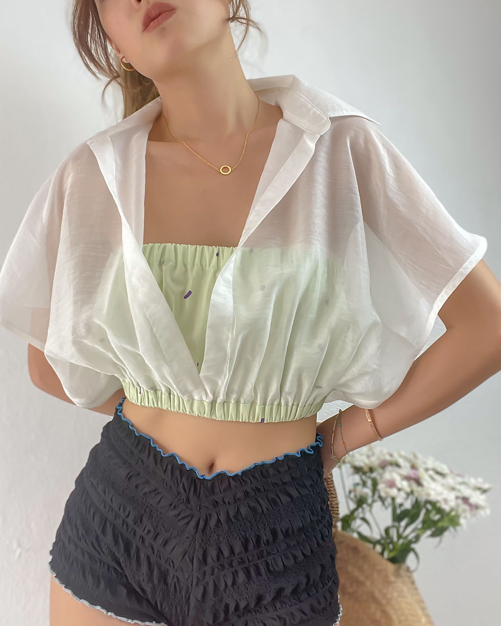 Thumbnail: Elasticated crop shirt 🌱