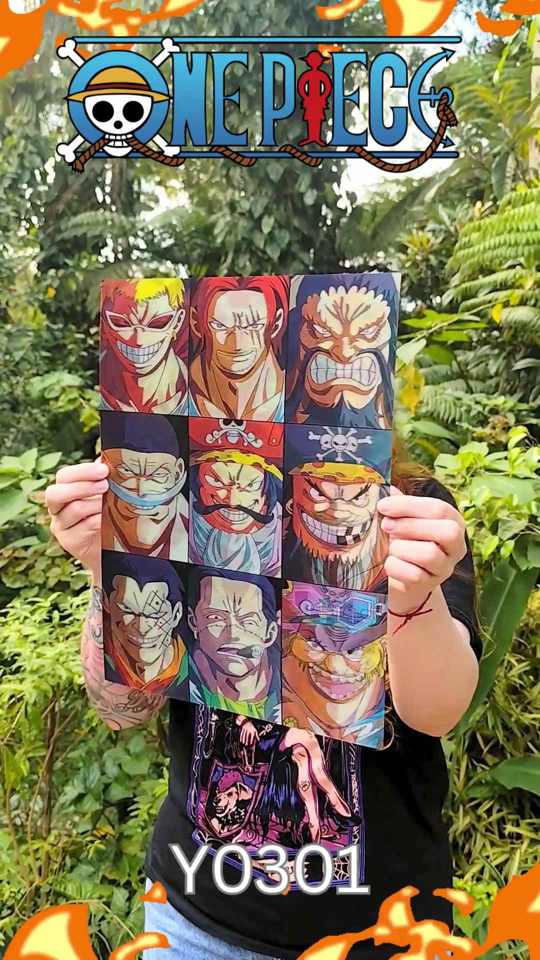 Pôster 3D One Piece com 27 personagens
