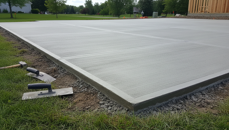 Close-up view of JC Landscaping concrete project in Maple Grove Minnesota
