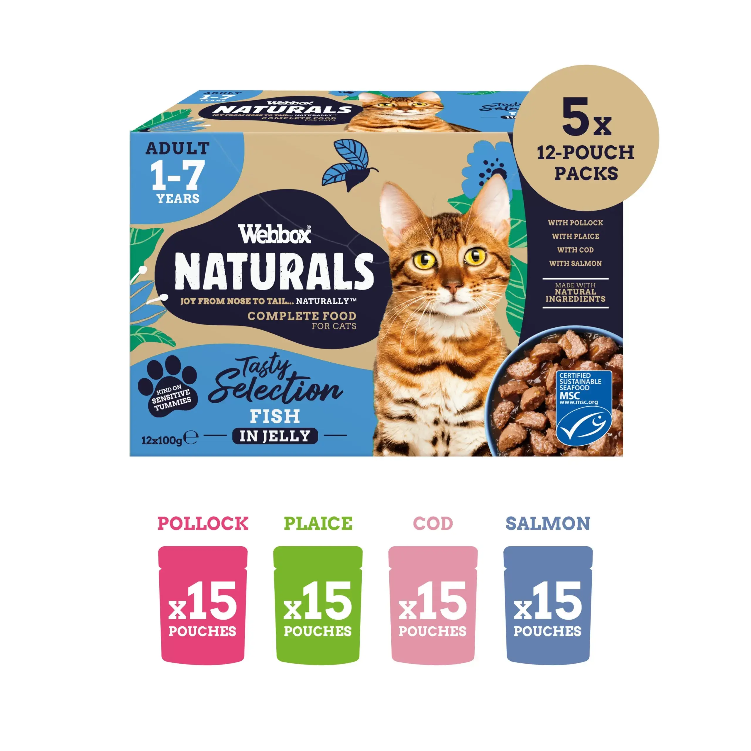 WEBBOX - Naturals Fish in Jelly Wet Cat Food.