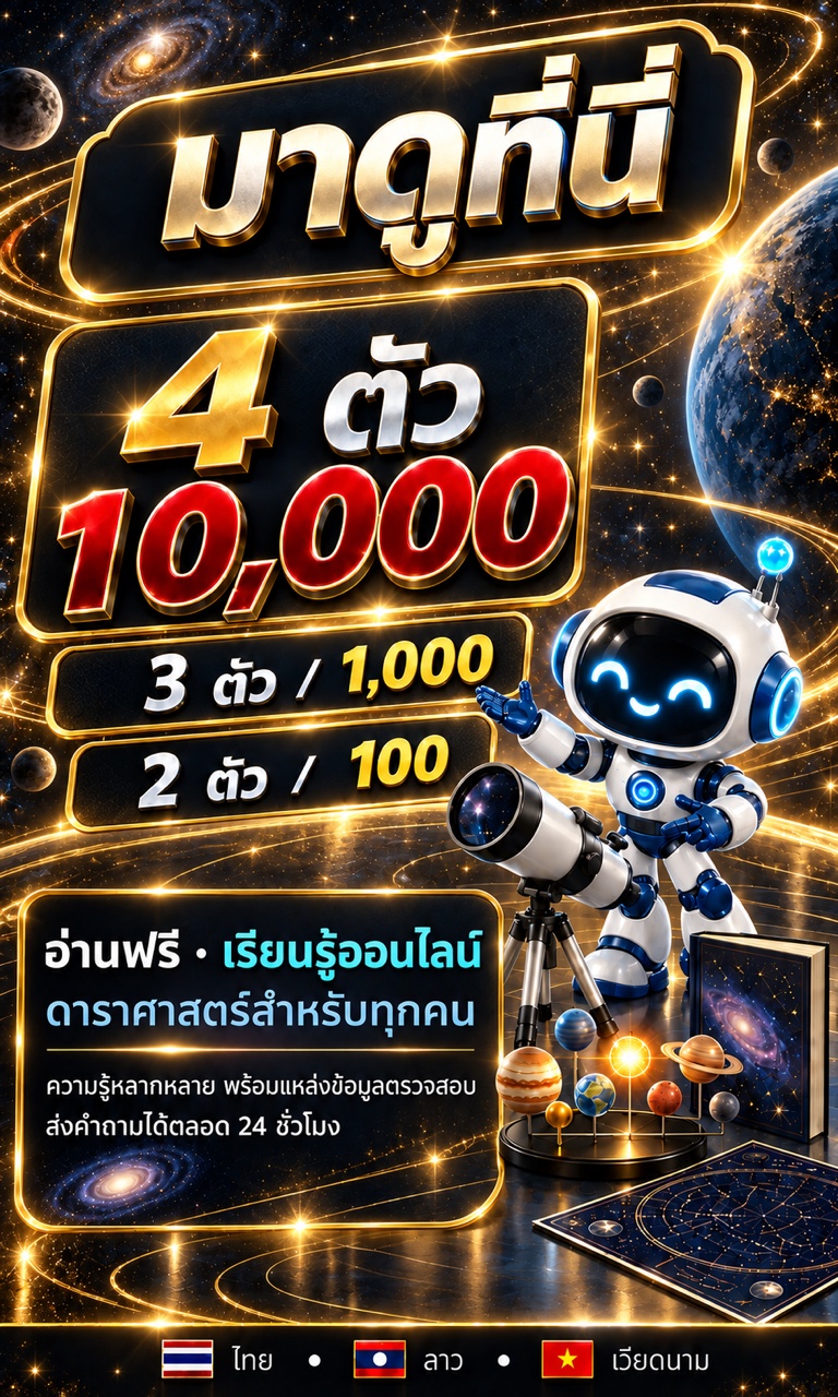 ภาพกราฟิกหุ่นยนต์ กล้องโทรทรรศน์ แบบจำลองระบบสุริยะ และตัวเลขสำหรับสื่อการเรียนรู้