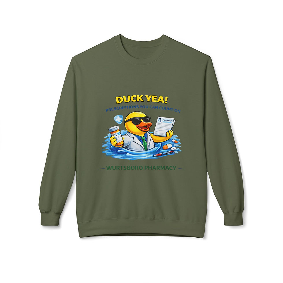 Thumbnail: Wurtsboro Pharmacy Duck Crewneck Sweatshirt- Adult