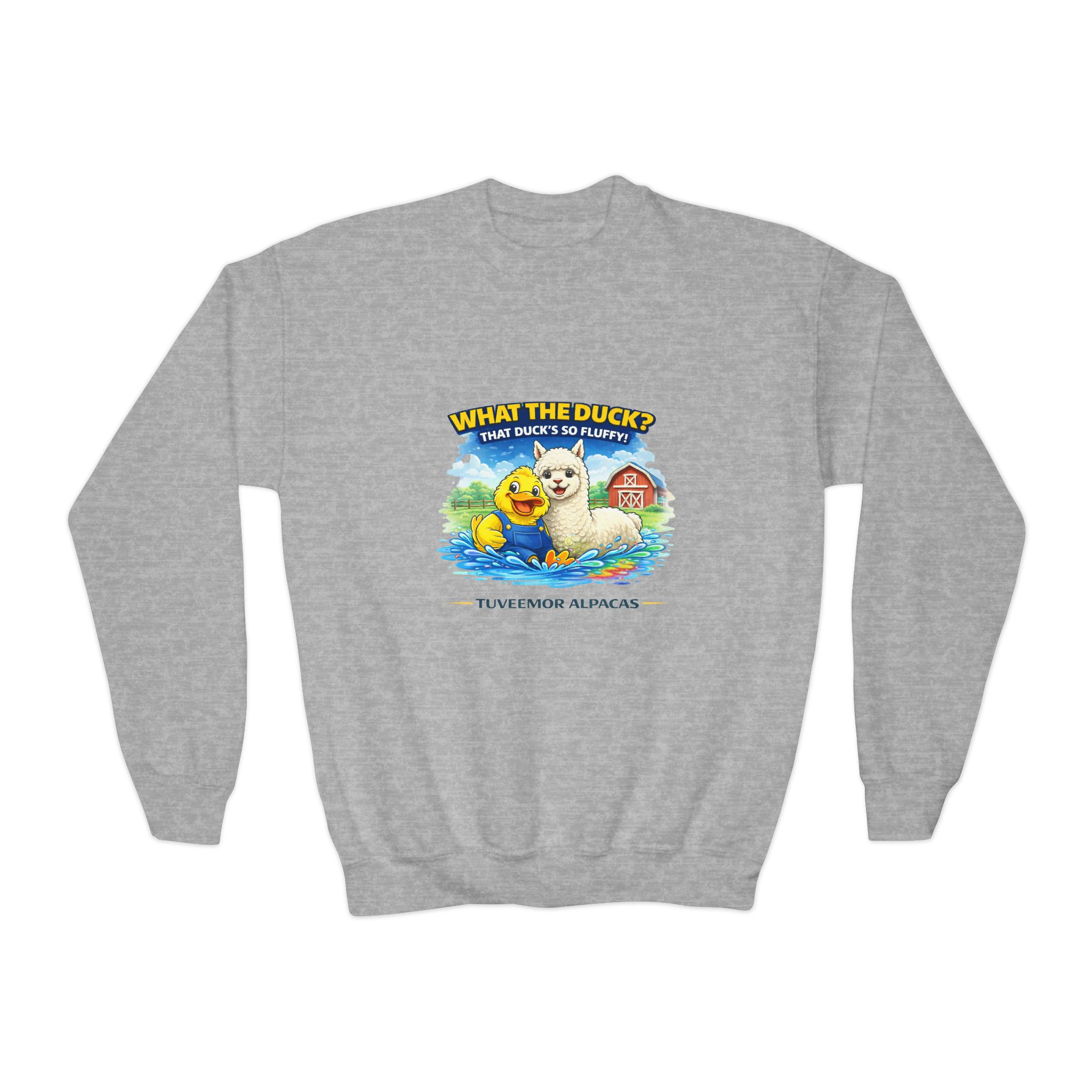Tuveemor Alpacas Duck Crewneck Sweatshirt- Youth