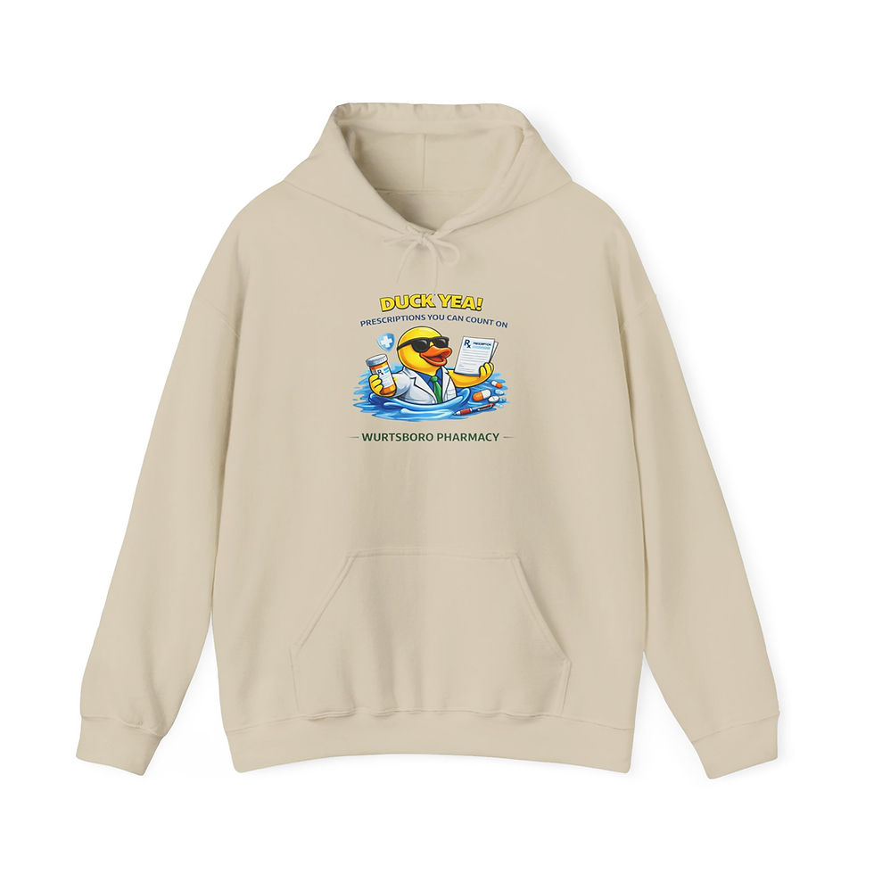 Thumbnail: Wurtsboro Pharmacy Duck Hoodie- Adult
