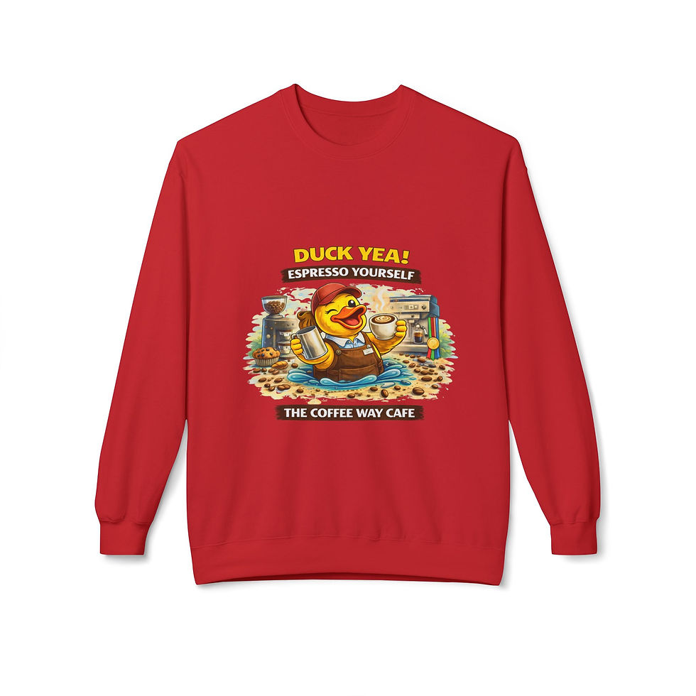 Thumbnail: The Coffee Way Duck Crewneck Sweatshirt- Adult