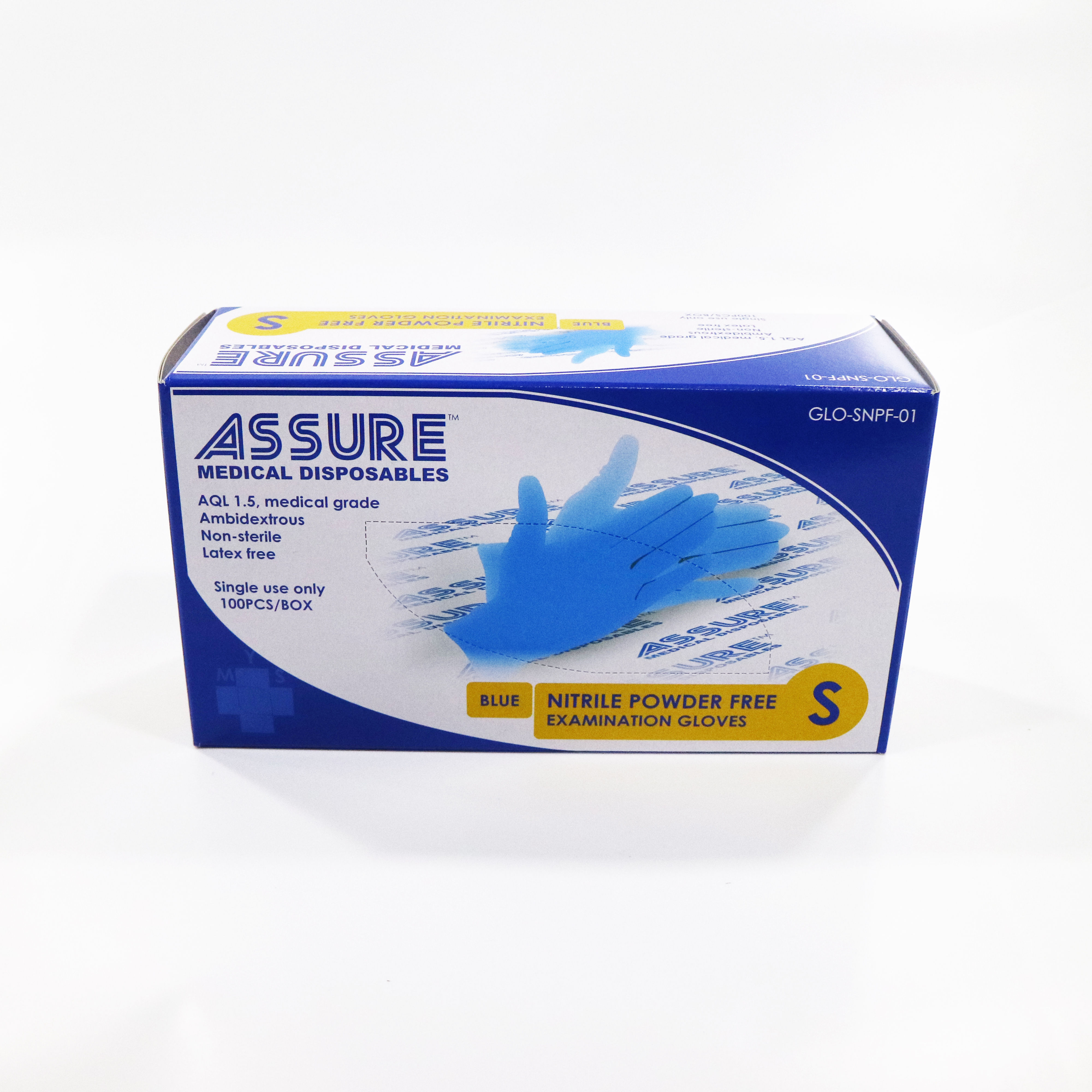 Blue Nitrile Glove, Powder Free (Assure)