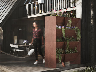 stapelbeet : Sichtschutz aus Cortenstahl