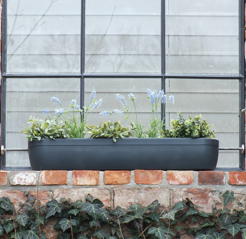 blumenkästen für europaletten kaufen Pflanzkasten für Europaletten 12 Stk. Grau 36x13,5x9,5 cm PP main image 0
