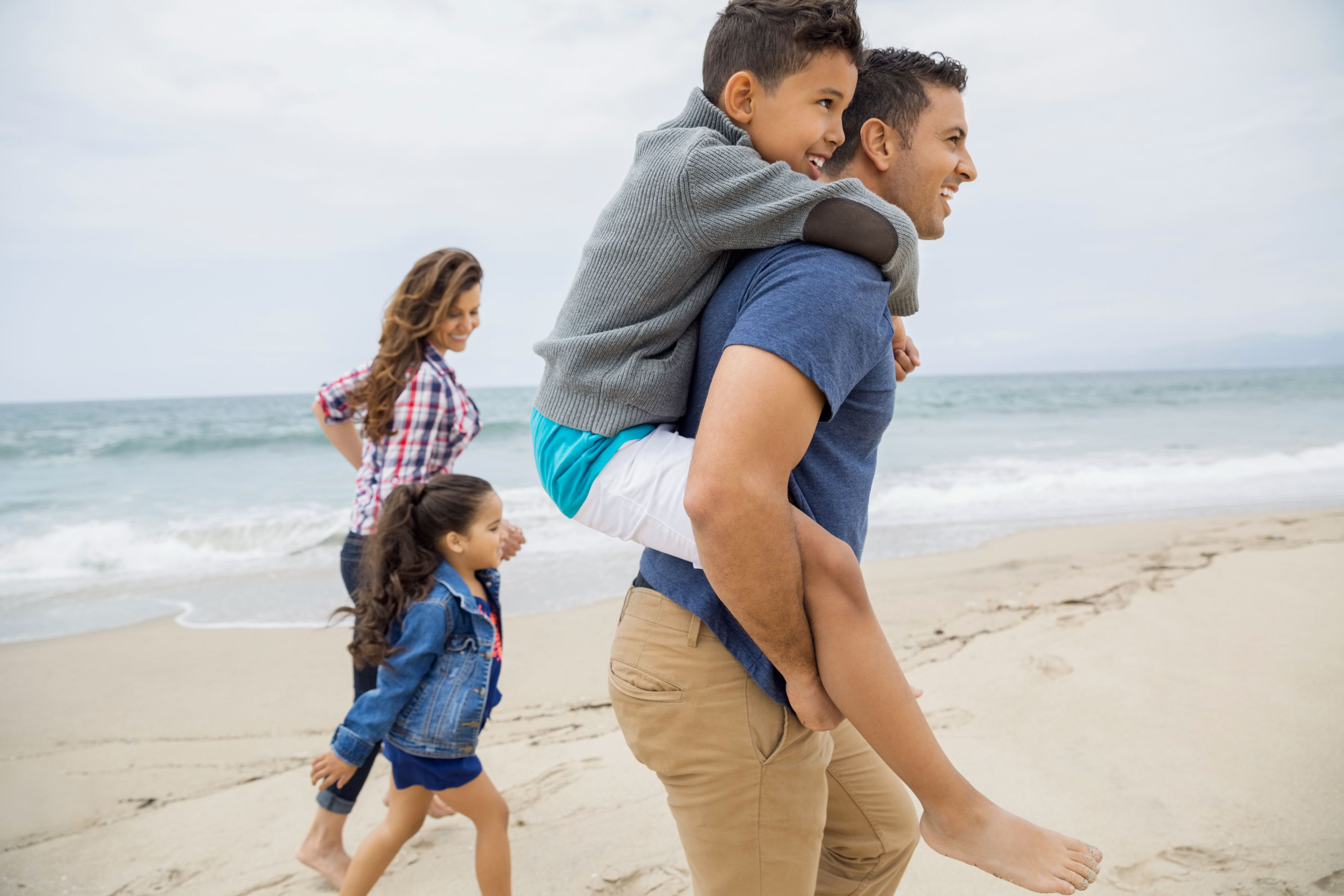 Family Walking Beach