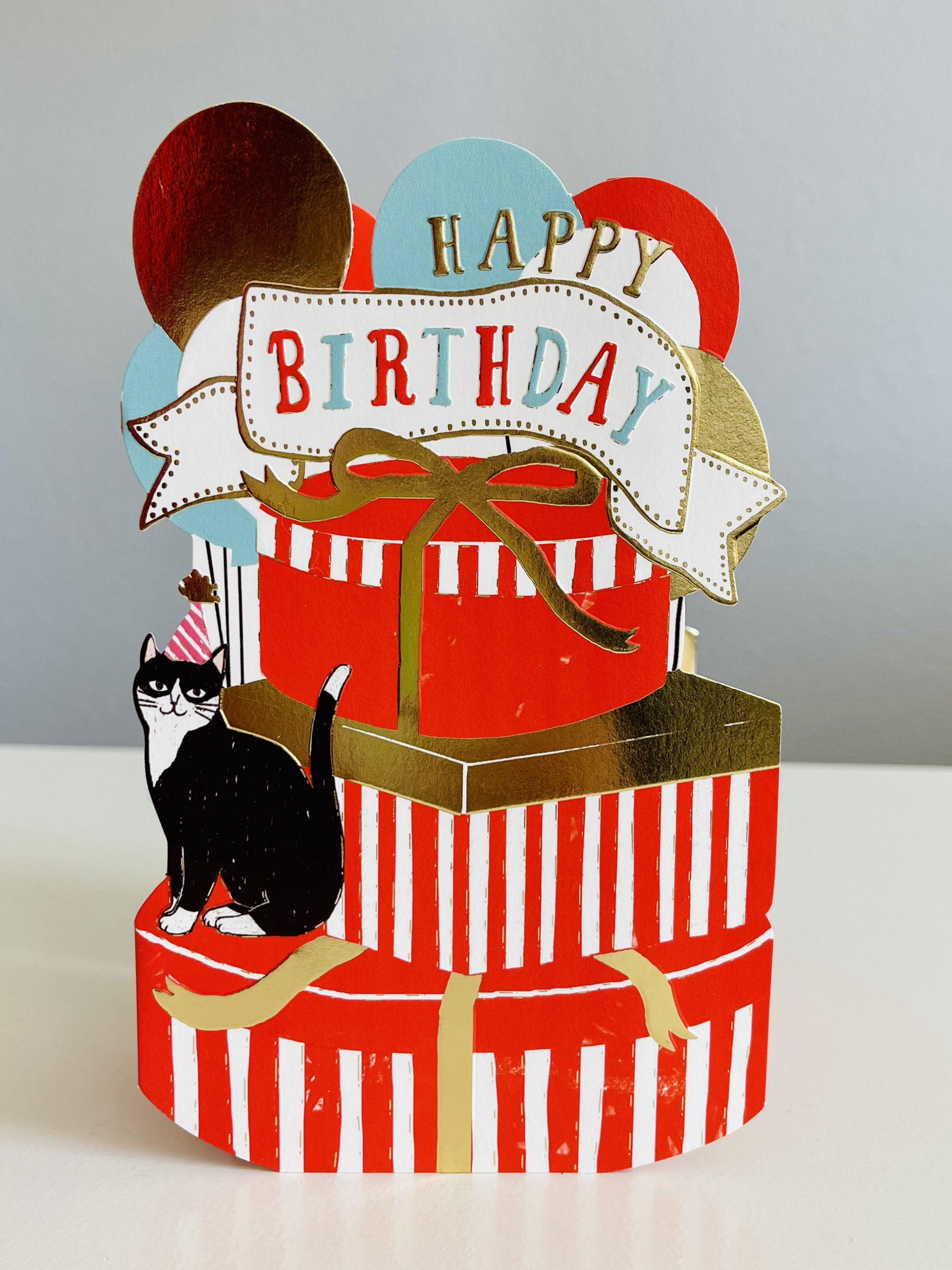 Party Cat 3D Pop-Up Birthday Card