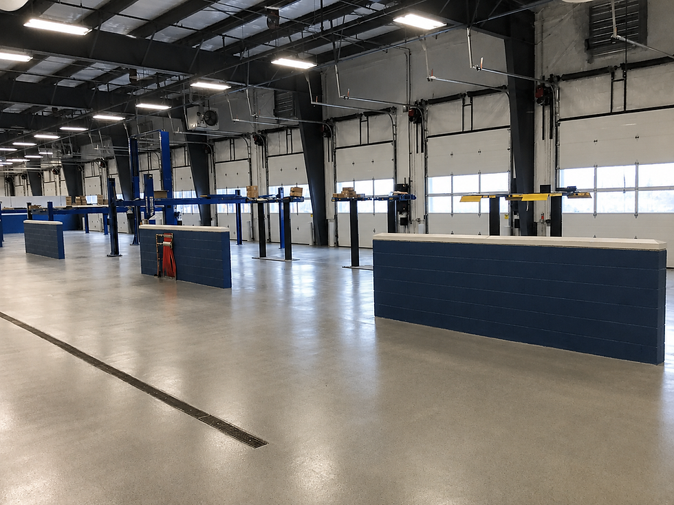 Commercial painting services for an auto repair shop interior