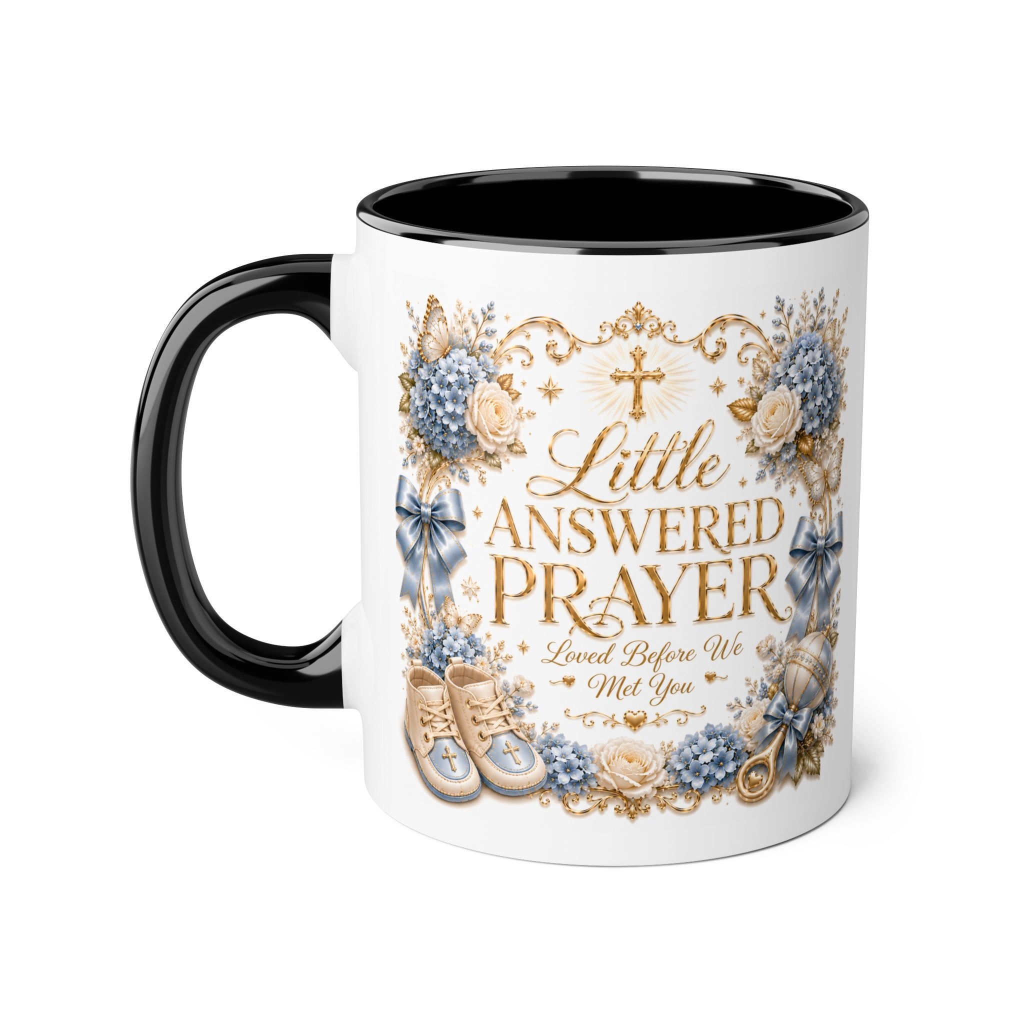 Little Answered Prayer Mug | Baby Boy Shower Gift | Pregnancy | 11oz Accent Mug