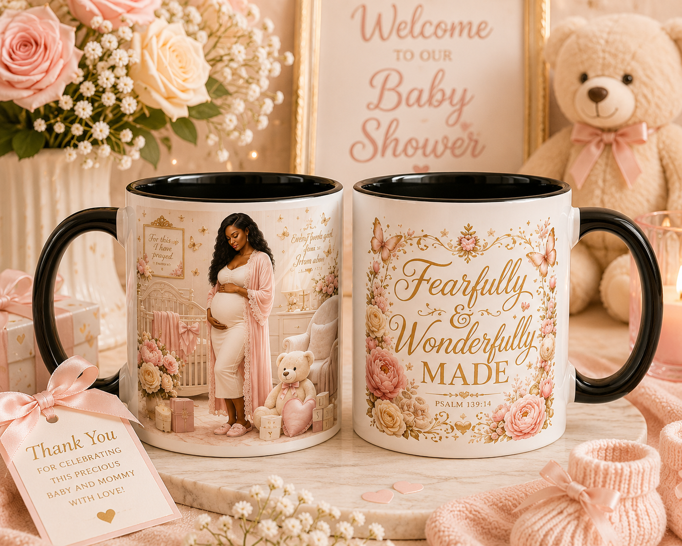 Fearfully & Wonderfully Made Mug | Baby Shower Gift | 11oz Accent Mug