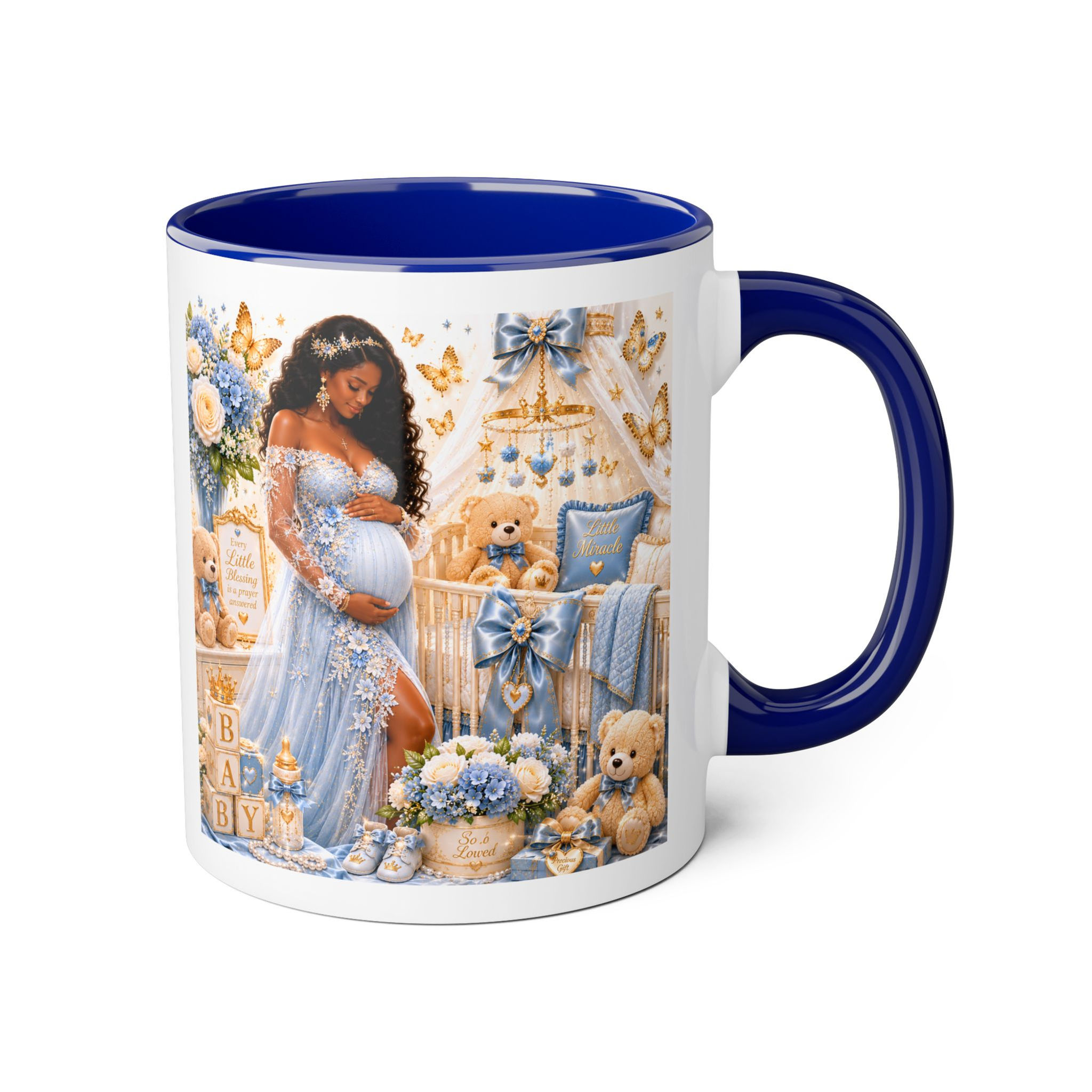 Mommy's Little King Mug | Baby Boy Shower Gift | Pregnancy Mug | 11oz Accent Mug