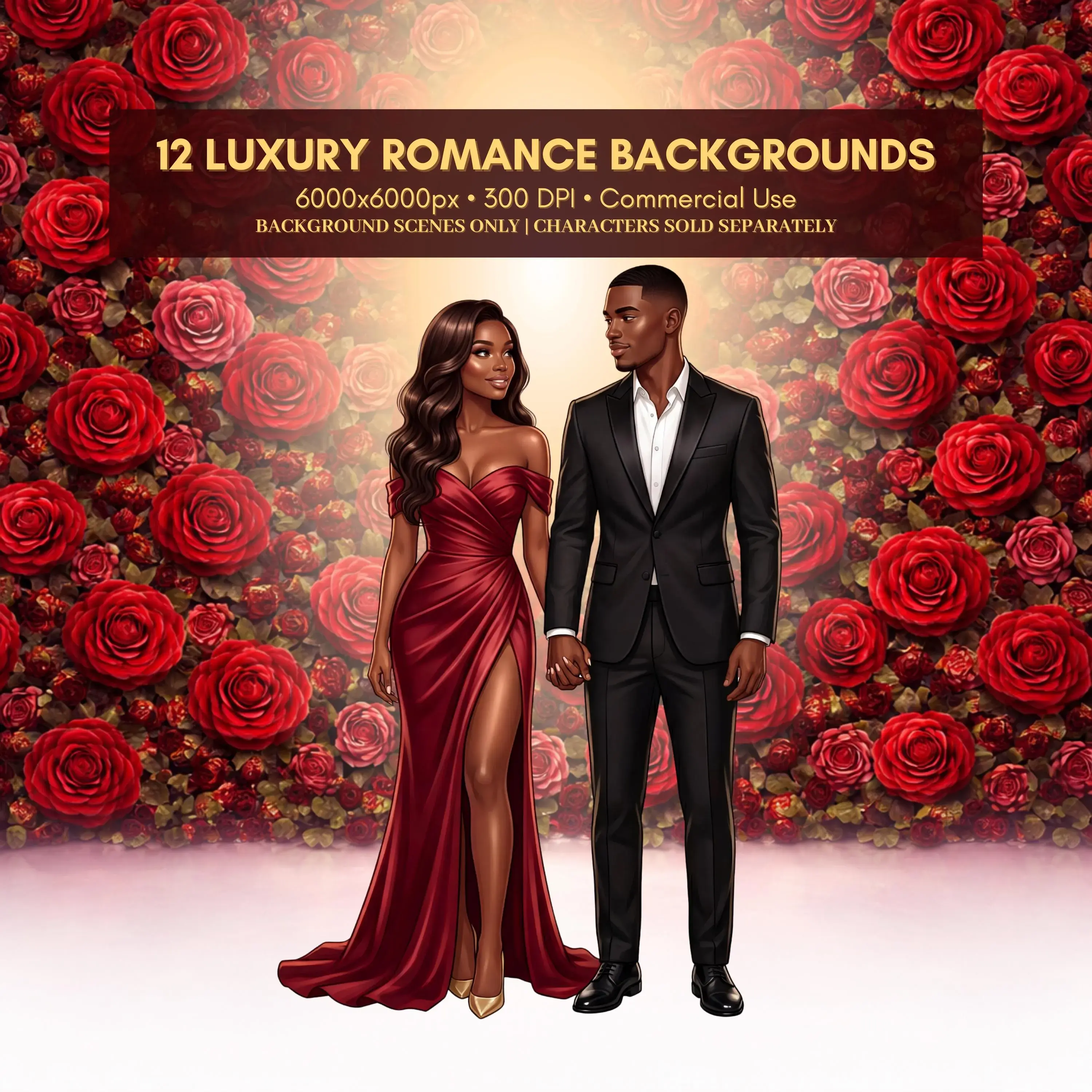 Luxury Wedding Background Bundle | 12 Romantic JPG Backdrops