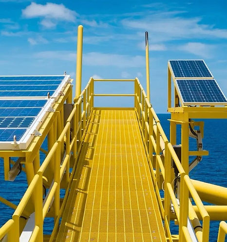 GRP platform used for anti slip properties on North Sea wind turbine platform
