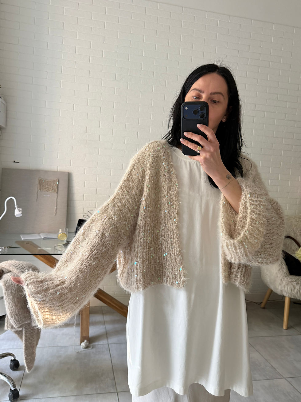 Прев'ю: Cardigan  DOPAMINE beige mini