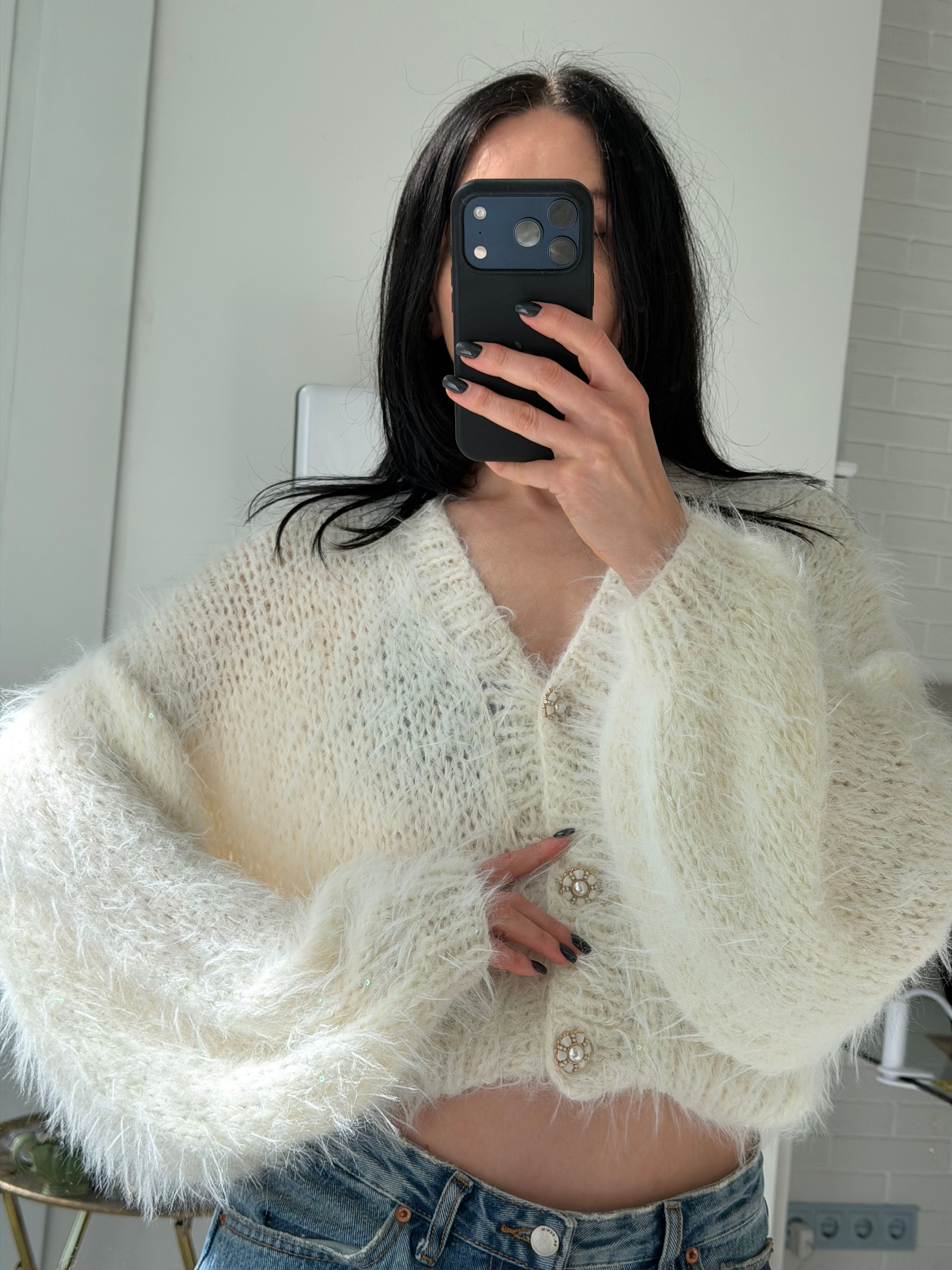 Cardigan  PUFFY  milk