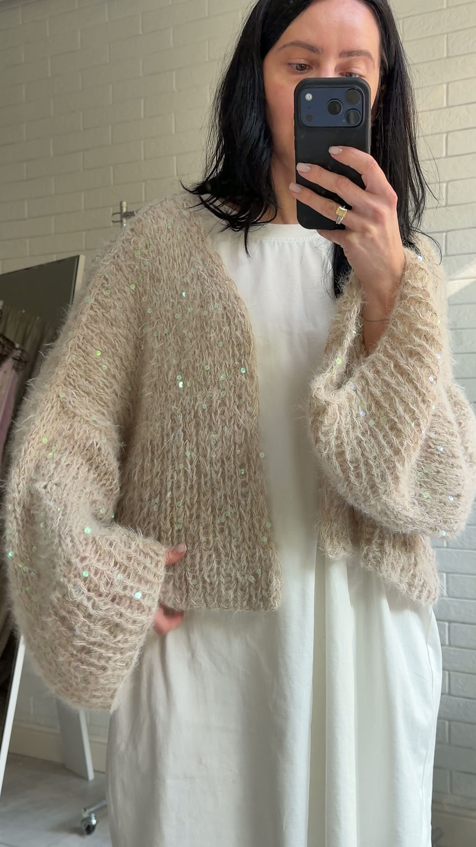 Прев'ю: Cardigan  DOPAMINE beige mini