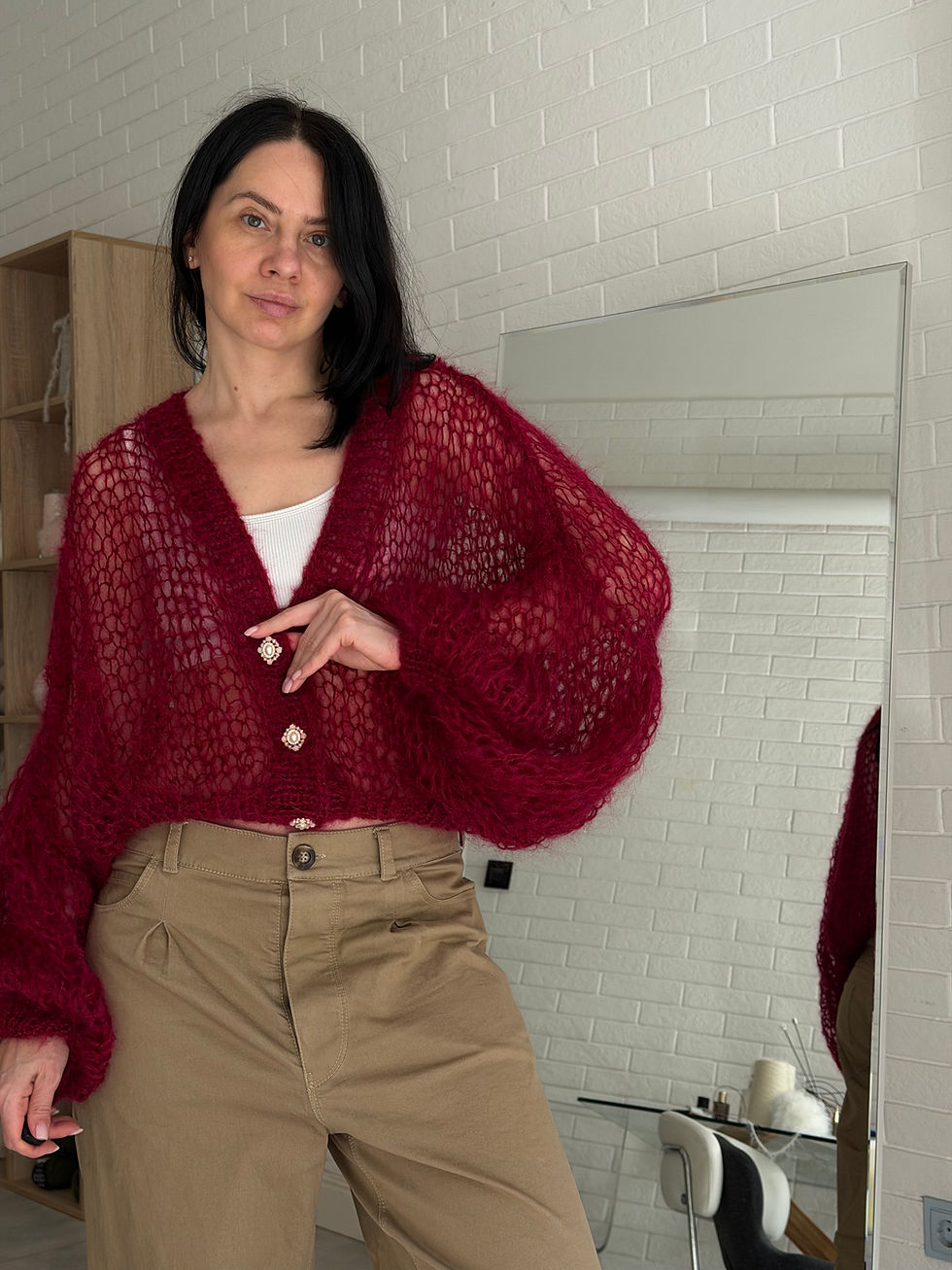 Прев'ю: Cardigan Inhale bordo