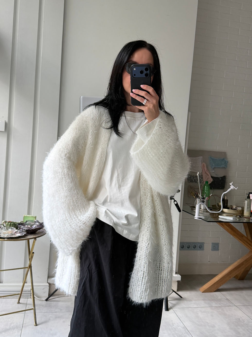 Thumbnail: Cardigan  DOPAMINE white midi