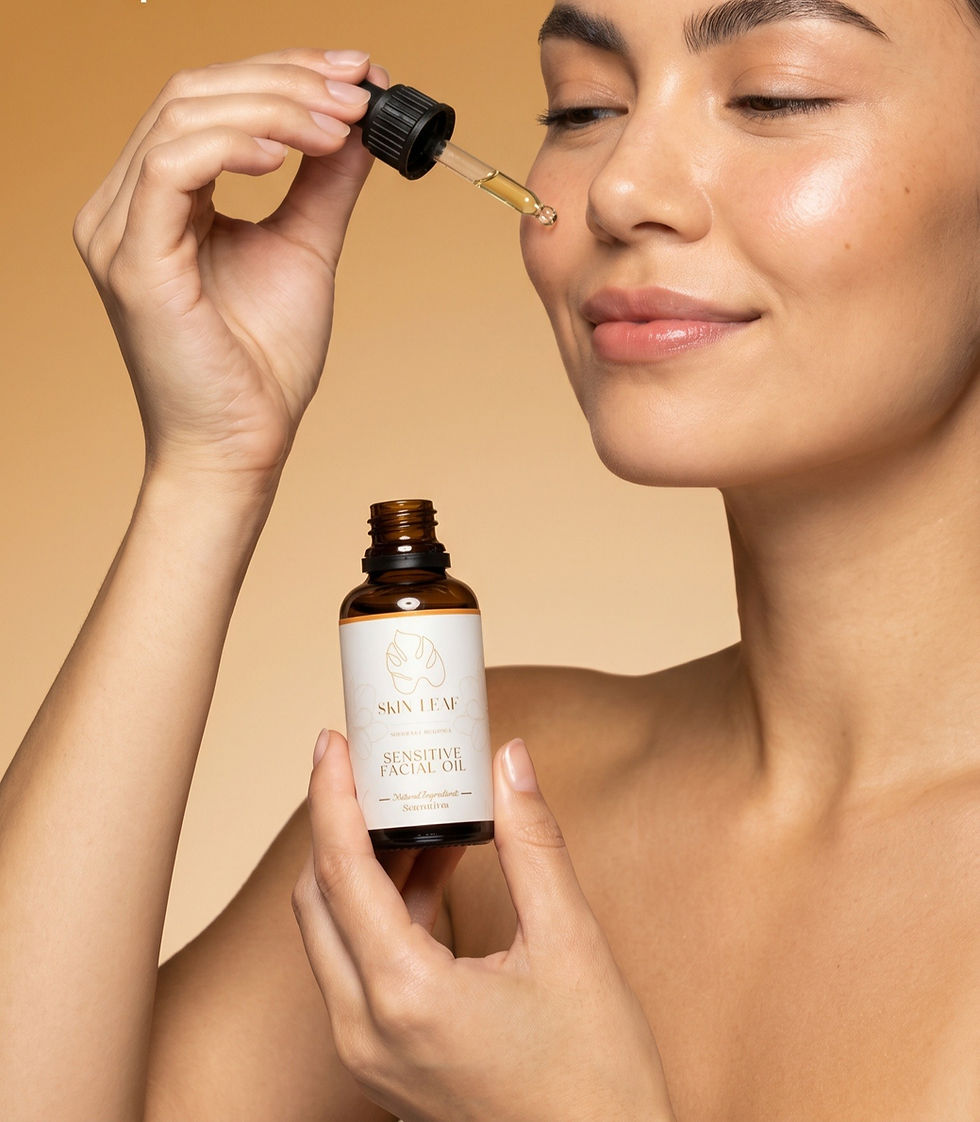 woman applying sensitive skin facial oil