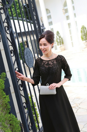 mavimoon Occasion Dress ブラック MO-234 | 【新郎新婦母親】マザーズドレス専門店 ザ・ランウェイ