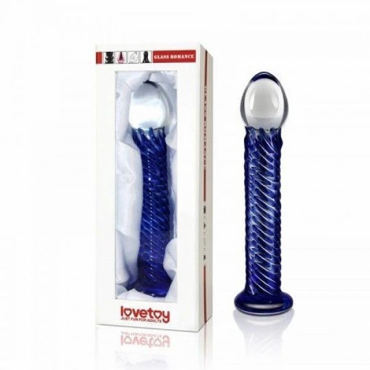 Glass romance dildo blue