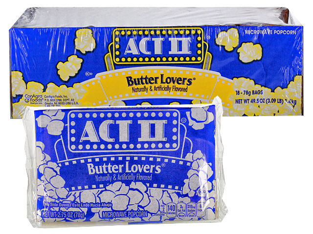 ACTII BUTTER LVR POPCORN 18CT