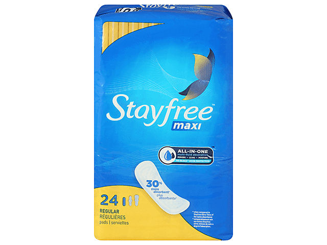 STAYFREE MAXI PADS REGLR 24 CT
