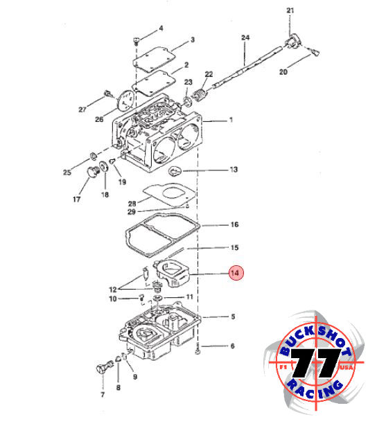 Thumbnail: Carburetor Float, Mercury WH Carb Floats 1395-9267