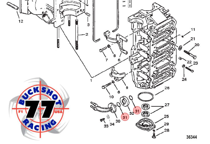 Thumbnail: Adaptor + O-Rings, EFI Air Temp Sensor, Mercury OEM 816885,45711