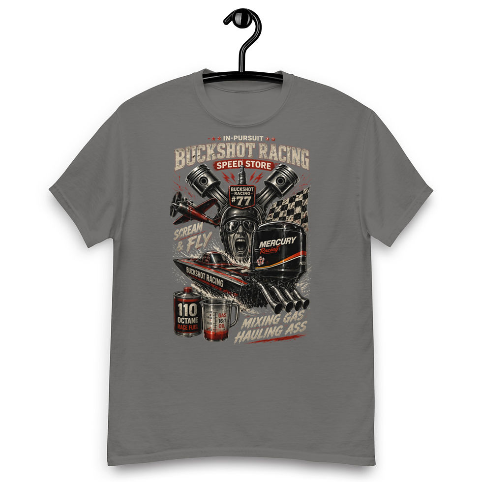 Thumbnail: Buckshot Racing #77 “Mixing Gas, Hauling Ass” Tee Shirt