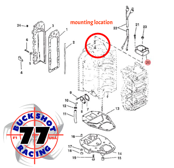 Thumbnail: 20 AMP Rectifier Regulator Billet Mount Kit, Mercury 88825-A7