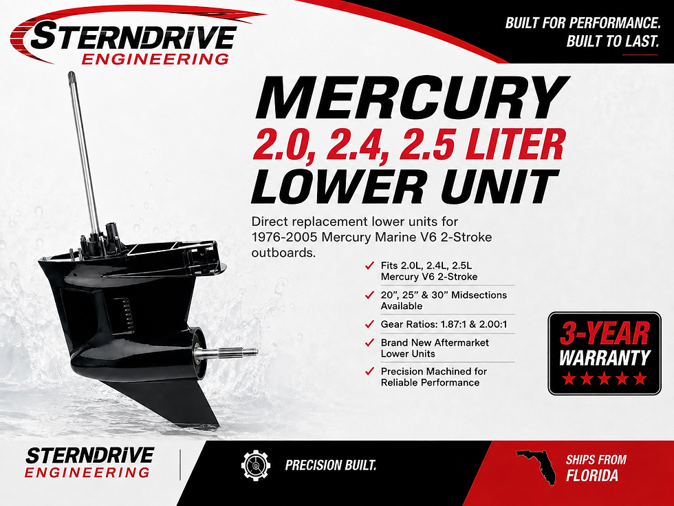Thumbnail: Lower Units, Mercury 2.0, 2.4. 2.5, 3.0 Liter Gearcases