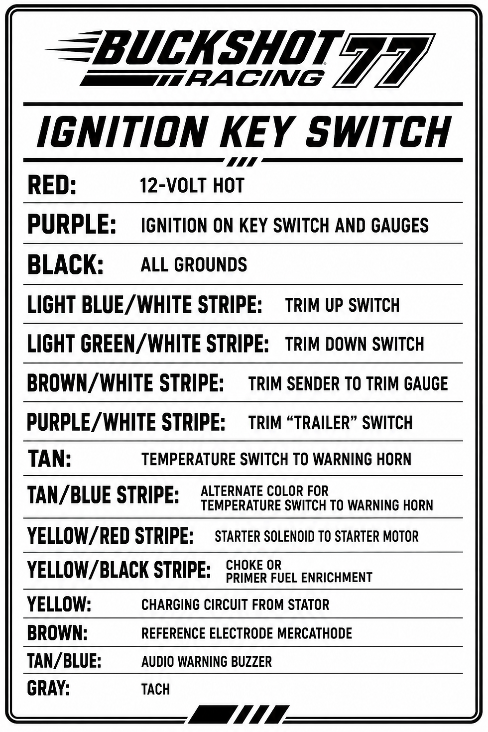Mercury Key Switch + 8-Pin Harness Wiring