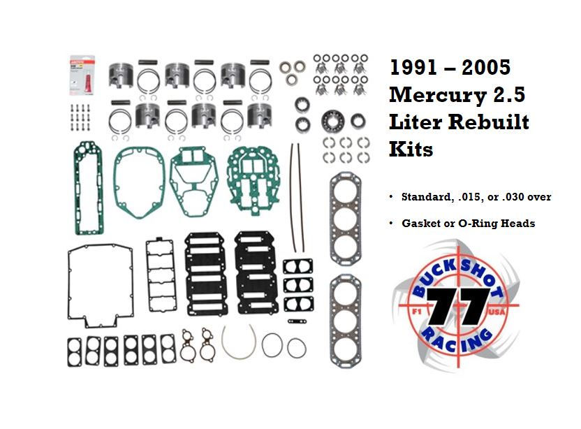 thumbnail image 2 of Happiemac Powerhead Rebuild Kit For Mercury 2.5L 240HP EFI V6 SportJet - Pistons, Bearings, O-rings 2 of 4