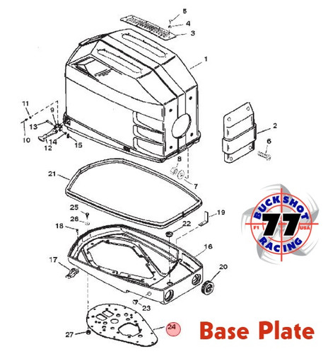 Race Cowl Base Plate, Mercury 822188 | Buckshot Racing #77